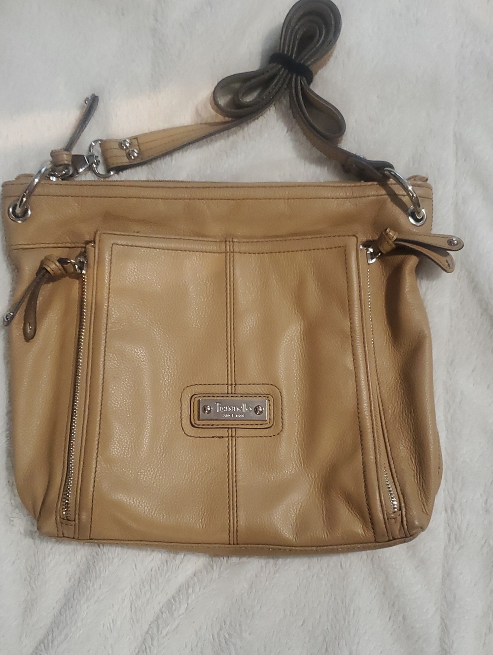 Tignanello Tan Leather Crossbody Bag